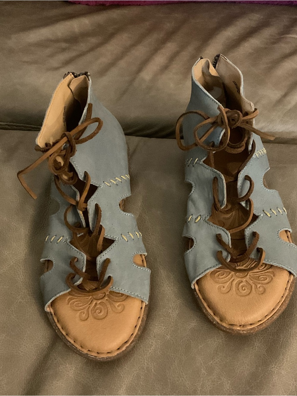 Born Nea Lace Up Gladiator Sandals 9 Leather